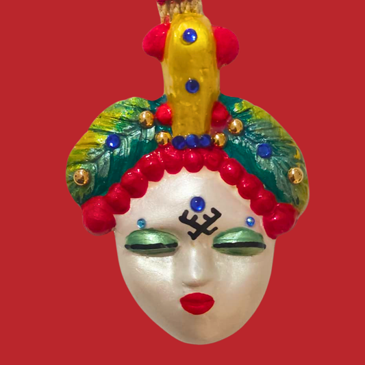 Şans Bebekleri Serisi No.72 - El Yapımı Seramik Maske