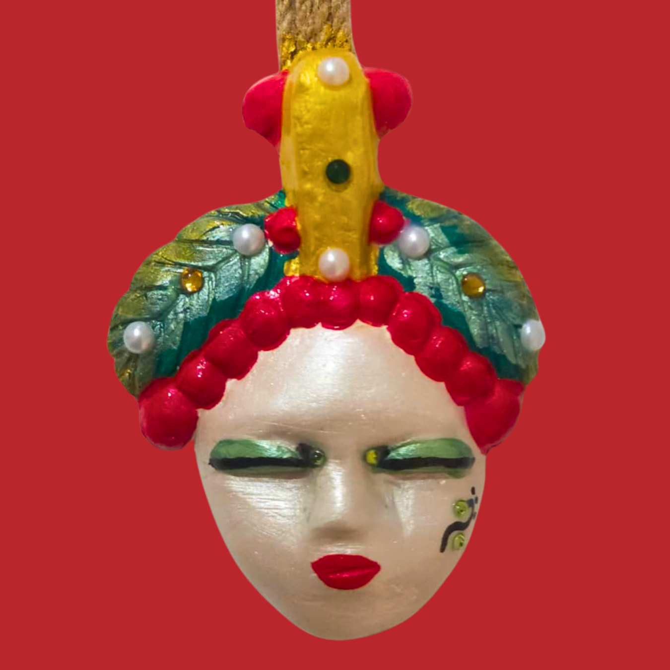 Şans Bebekleri Serisi No.77 - El Yapımı Seramik Maske