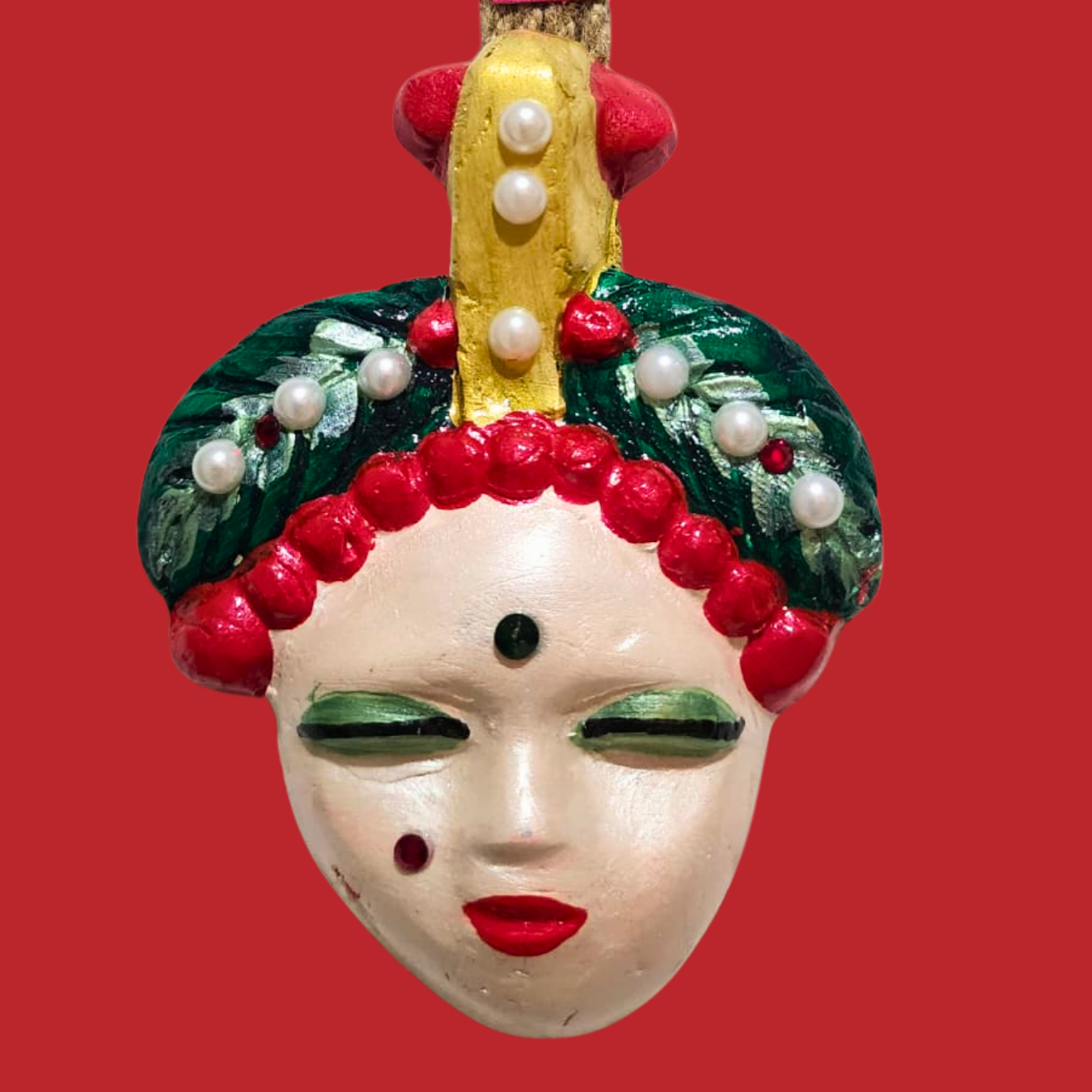 Şans Bebekleri Serisi No.14 - El Yapımı Seramik Maske