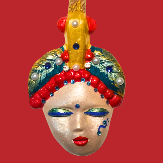 Şans Bebekleri Serisi No.52 - El Yapımı Seramik Maske