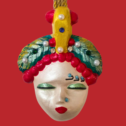 Şans Bebekleri Serisi No.60 - El Yapımı Seramik Maske