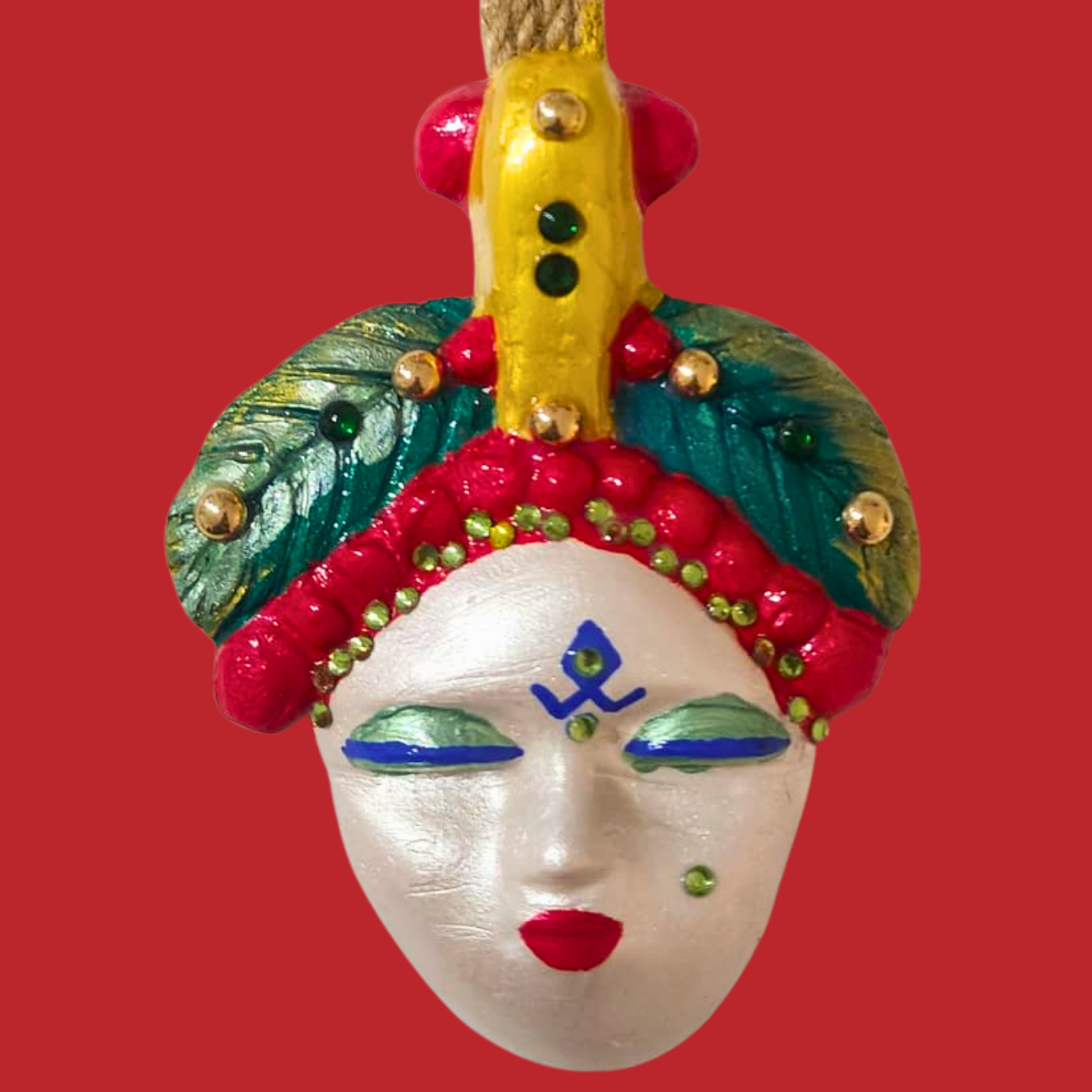 Şans Bebekleri Serisi No.61 - El Yapımı Seramik Maske