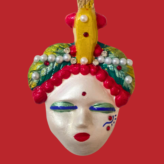 Şans Bebekleri Serisi No.63 - El Yapımı Seramik Maske