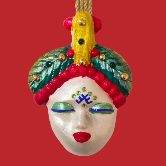 Şans Bebekleri Serisi No.64 - El Yapımı Seramik Maske