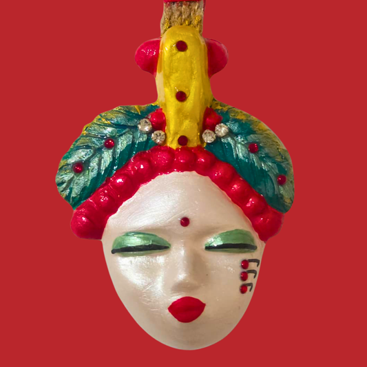 Şans Bebekleri Serisi No.66 - El Yapımı Seramik Maske