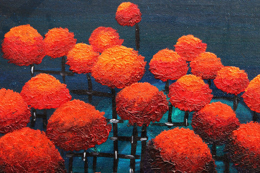 Krizantem Serisi No.16 Yağlı Boya Tablosu(50x30)