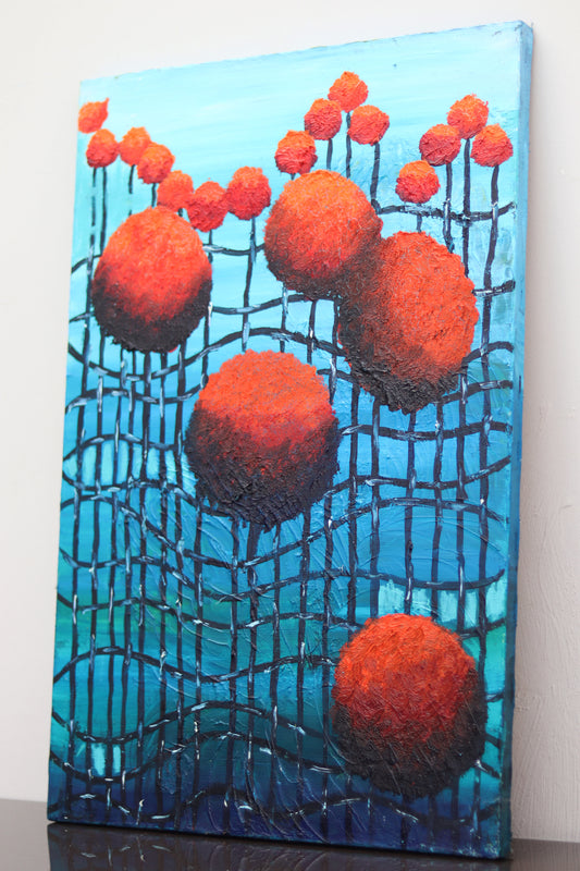 Krizantem Serisi No.18 Yağlı Boya Tablosu(50x30)