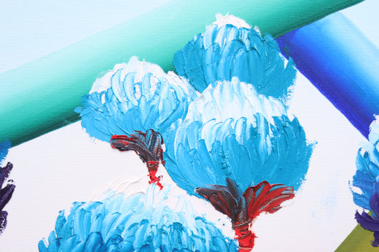 Krizantem Serisi No.04 Yağlı Boya Tablosu(100x100)