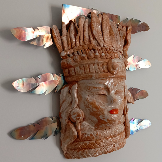 Ergenlik Maskesi Serisi No.14 Seramik-Metal Karışık Teknik Heykel