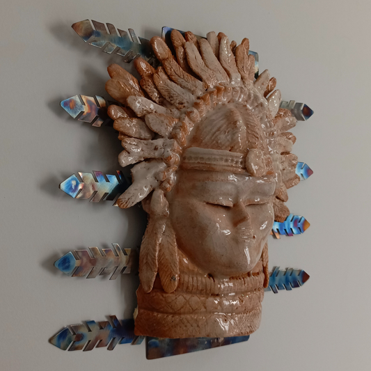 Ergenlik Maskesi Serisi No.15 Seramik-Metal Karışık Teknik Heykel