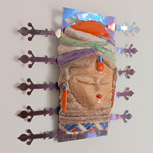 Ergenlik Maskesi Serisi No.20 Seramik-Metal Karışık Teknik Heykel