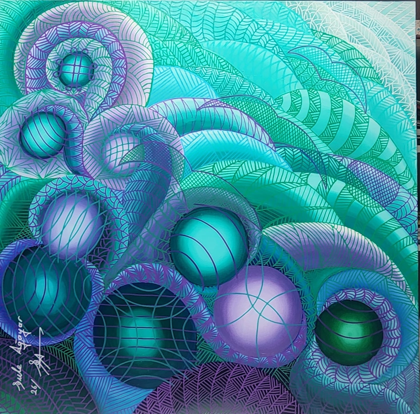 Hipnotik Seri Özgürlük - Akrilik / Yağlı Boya Tablosu(100x100)