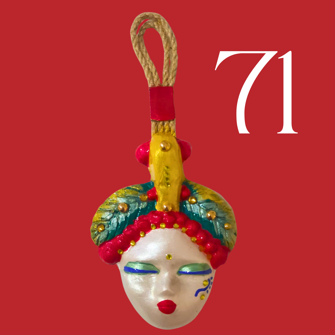 Şans Bebekleri Serisi No.71 - El Yapımı Seramik Maske