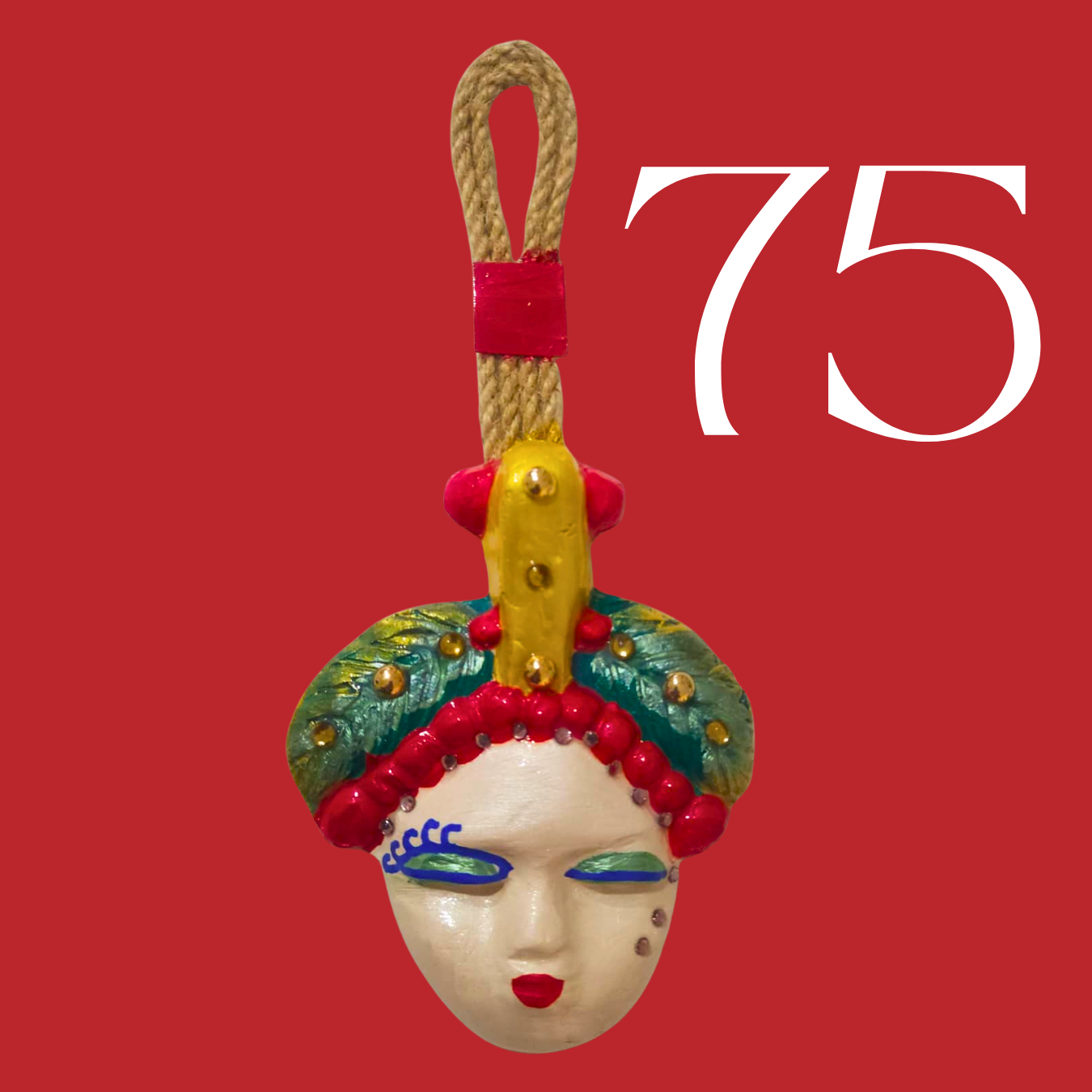 Şans Bebekleri Serisi No.75 - El Yapımı Seramik Maske
