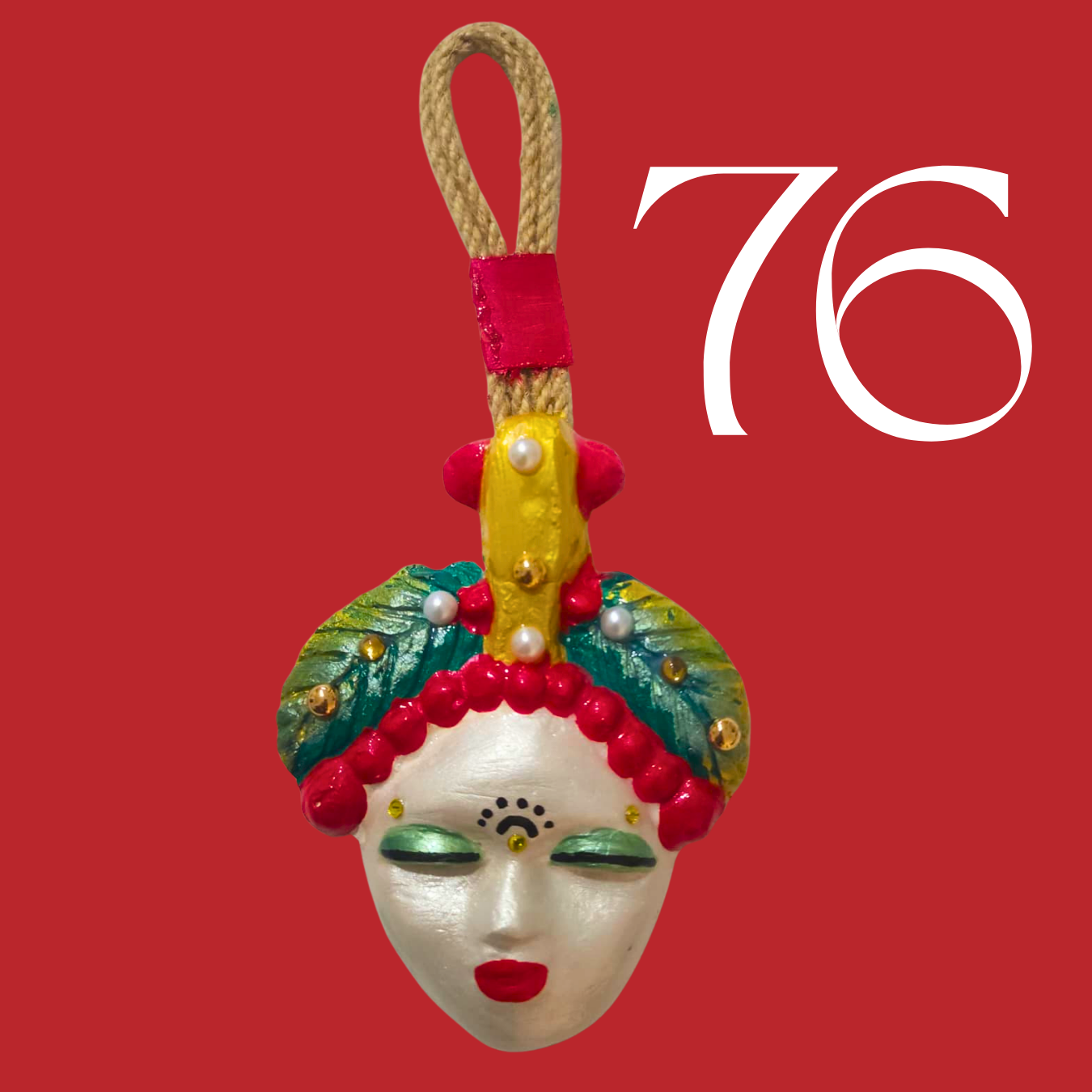 Şans Bebekleri Serisi No.76 - El Yapımı Seramik Maske