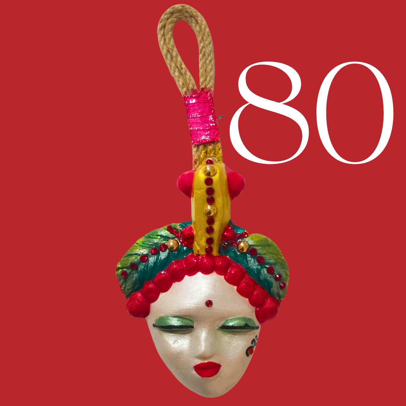 Şans Bebekleri Serisi No.80 - El Yapımı Seramik Maske