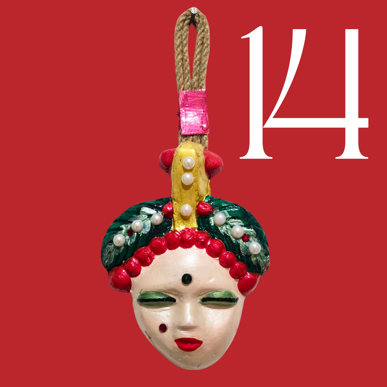 Şans Bebekleri Serisi No.14 - El Yapımı Seramik Maske