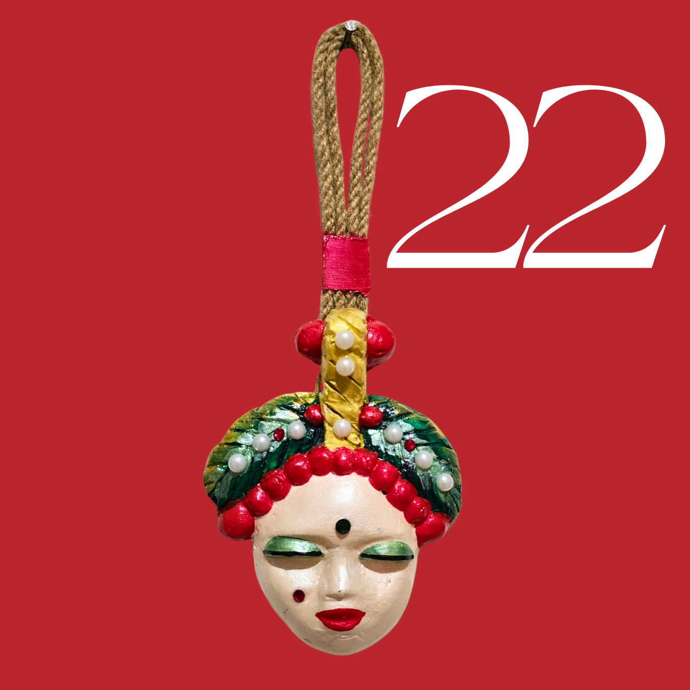 Şans Bebekleri Serisi No.22 - El Yapımı Seramik Maske