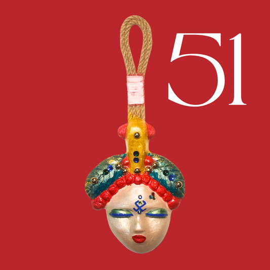 Şans Bebekleri Serisi No.51 - El Yapımı Seramik Maske