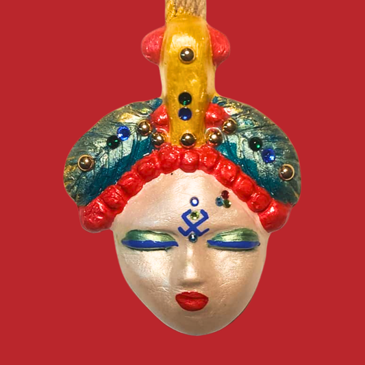 Şans Bebekleri Serisi No.51 - El Yapımı Seramik Maske