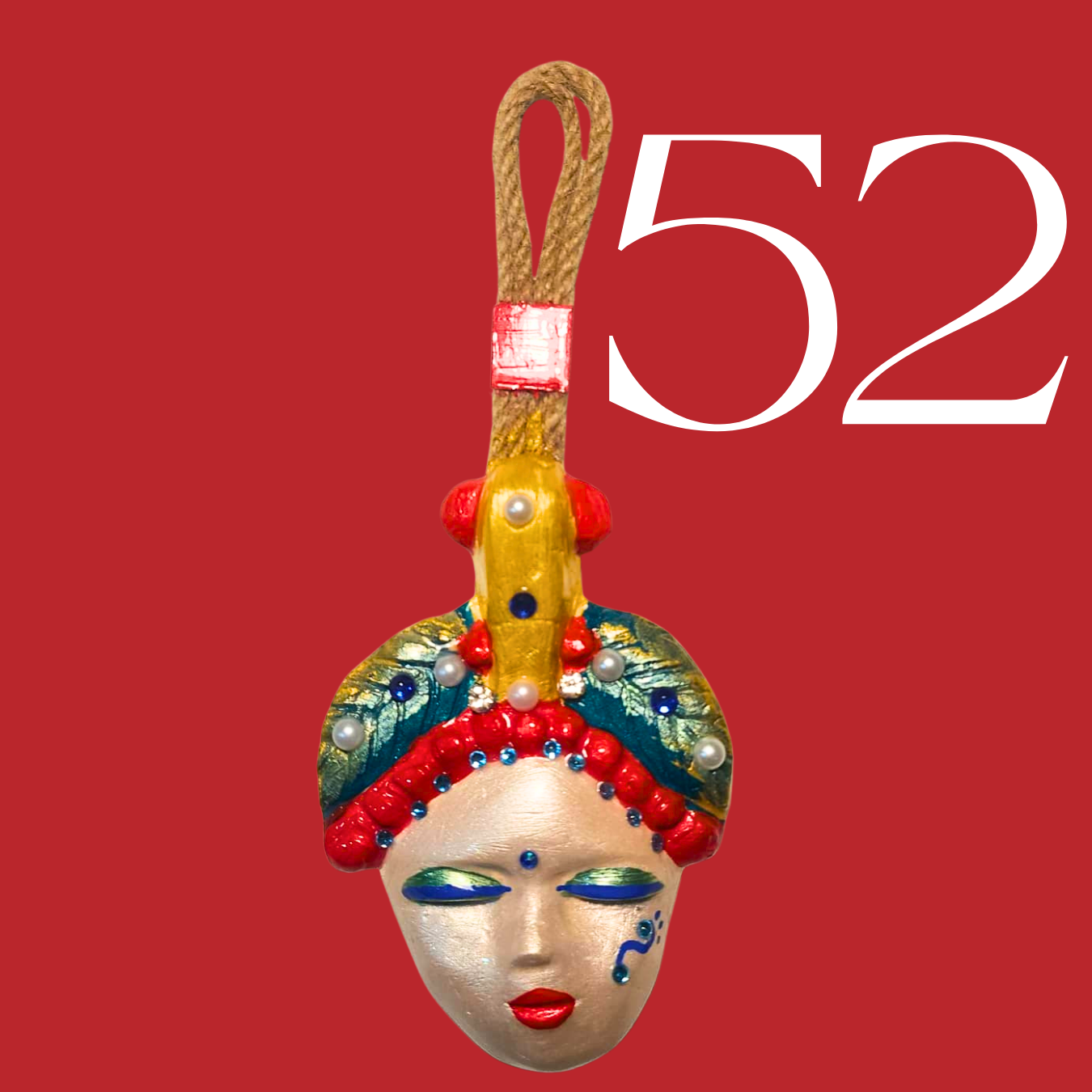 Şans Bebekleri Serisi No.52 - El Yapımı Seramik Maske