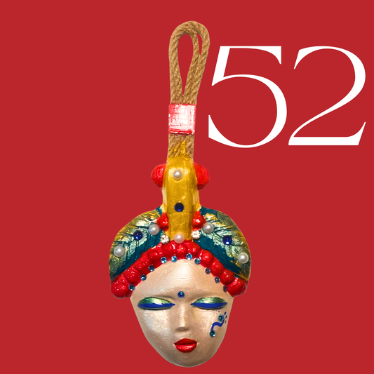 Şans Bebekleri Serisi No.52 - El Yapımı Seramik Maske