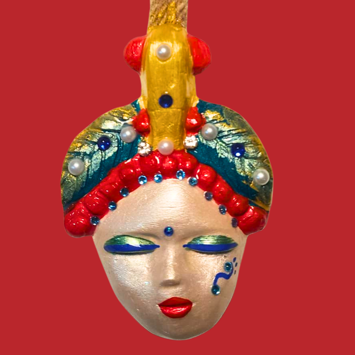 Şans Bebekleri Serisi No.52 - El Yapımı Seramik Maske