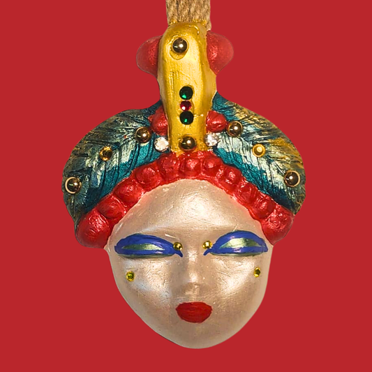 Şans Bebekleri Serisi No.54 - El Yapımı Seramik Maske