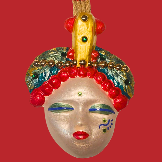 Şans Bebekleri Serisi No.57 - El Yapımı Seramik Maske