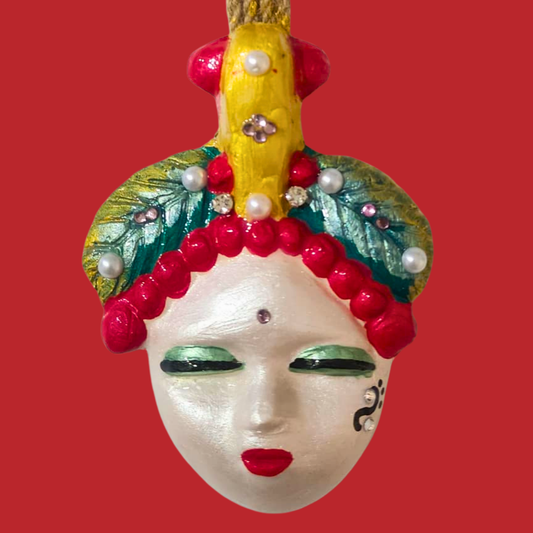 Şans Bebekleri Serisi No.58 - El Yapımı Seramik Maske