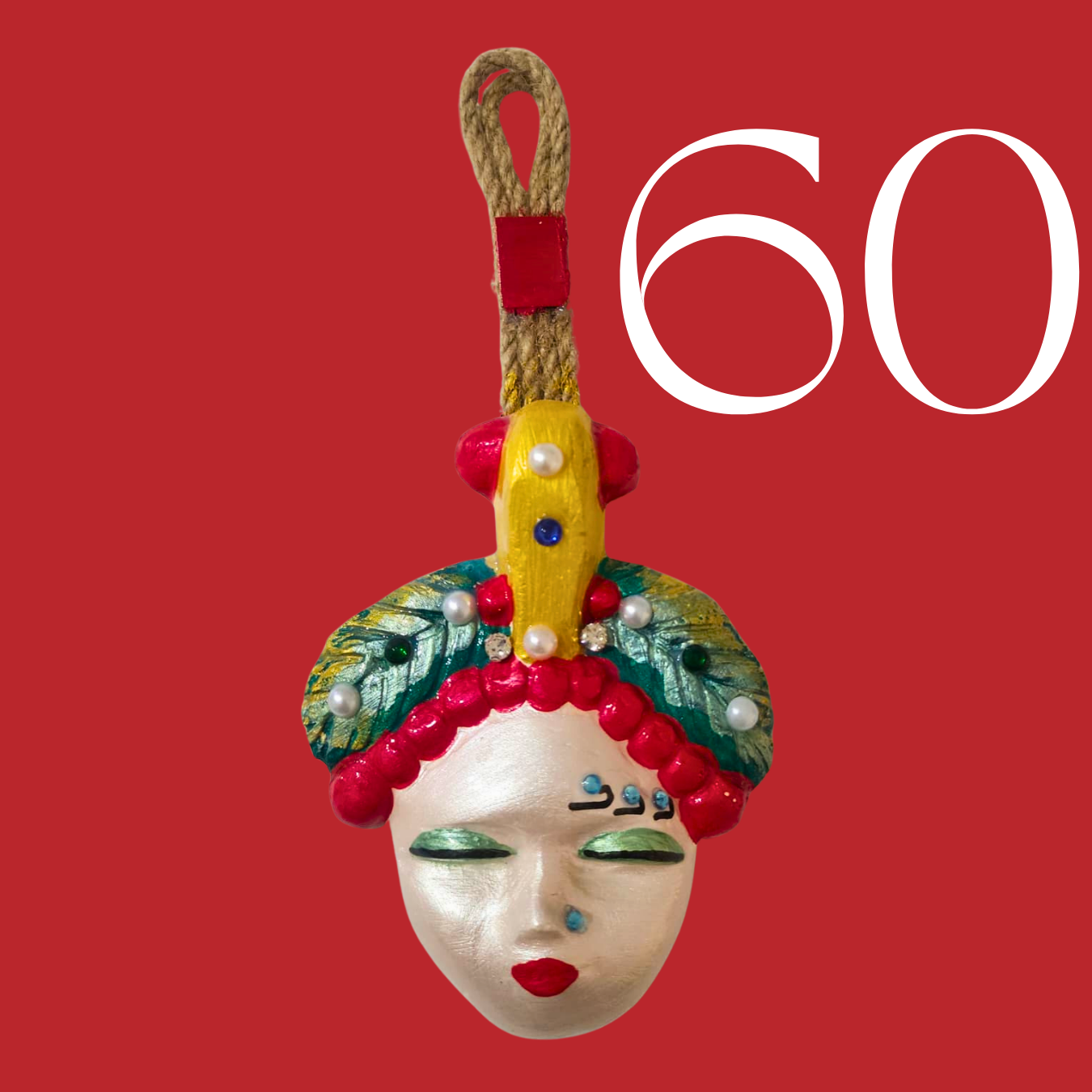 Şans Bebekleri Serisi No.60 - El Yapımı Seramik Maske