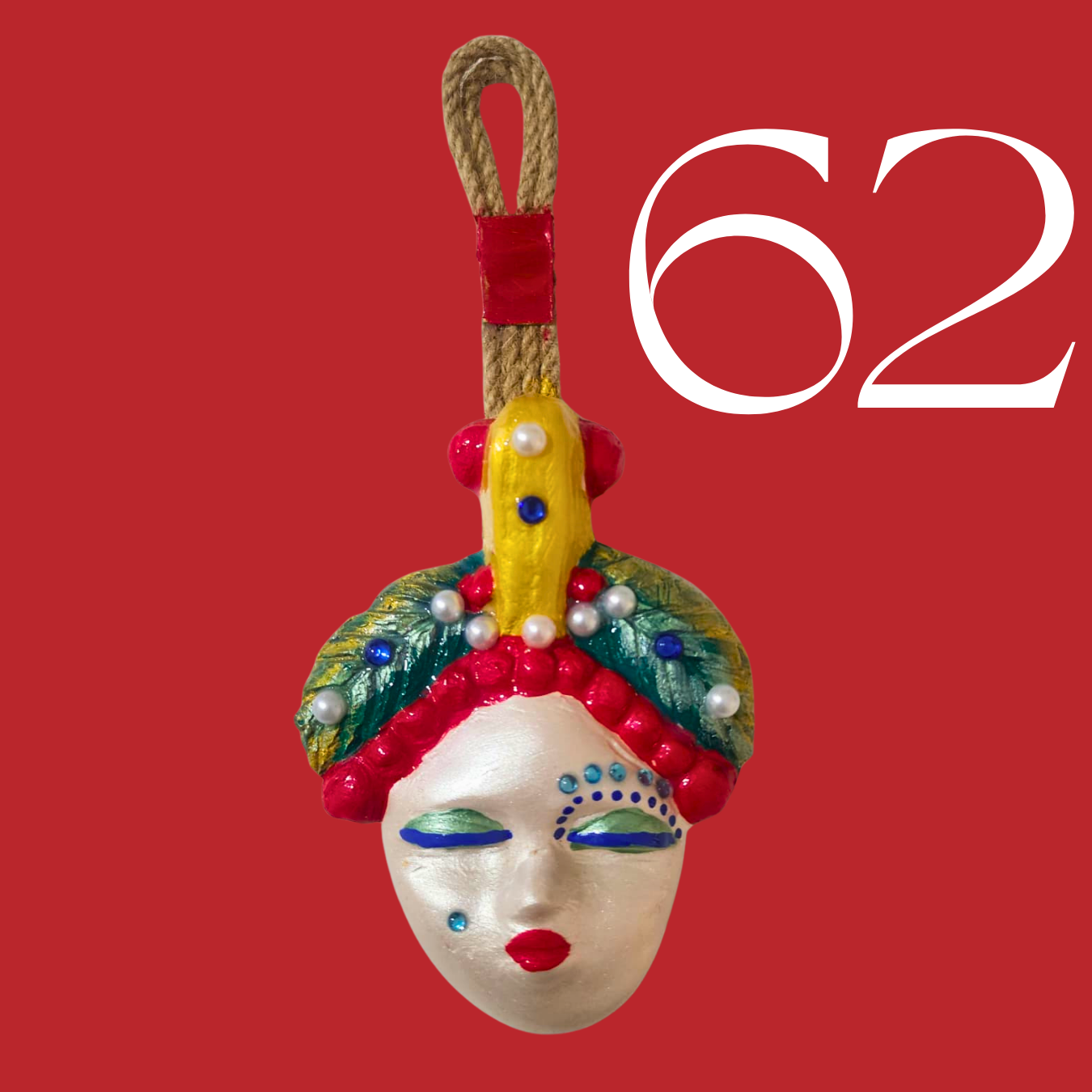 Şans Bebekleri Serisi No.62 - El Yapımı Seramik Maske