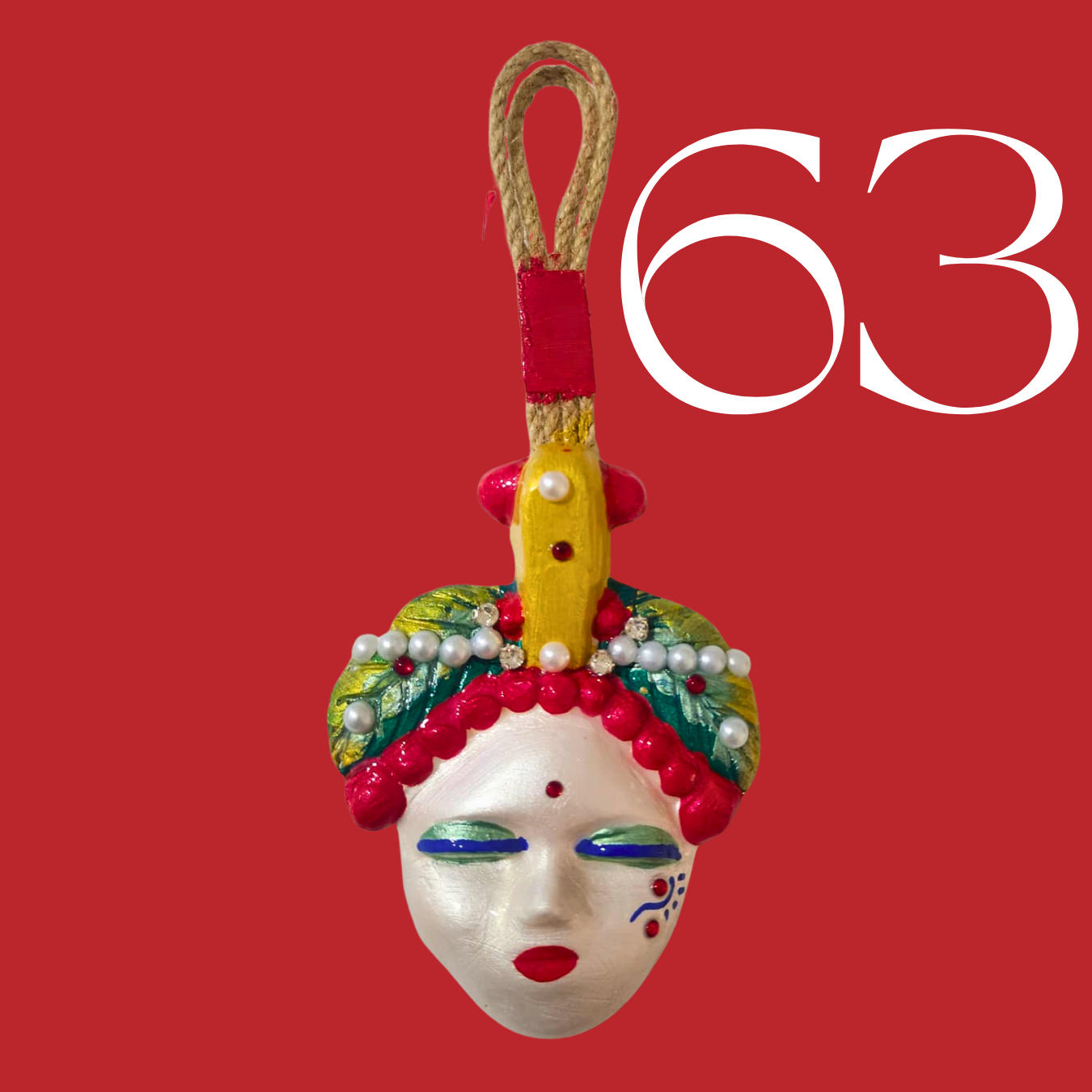 Şans Bebekleri Serisi No.63 - El Yapımı Seramik Maske
