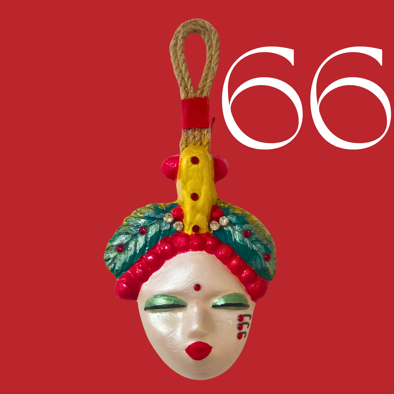 Şans Bebekleri Serisi No.66 - El Yapımı Seramik Maske