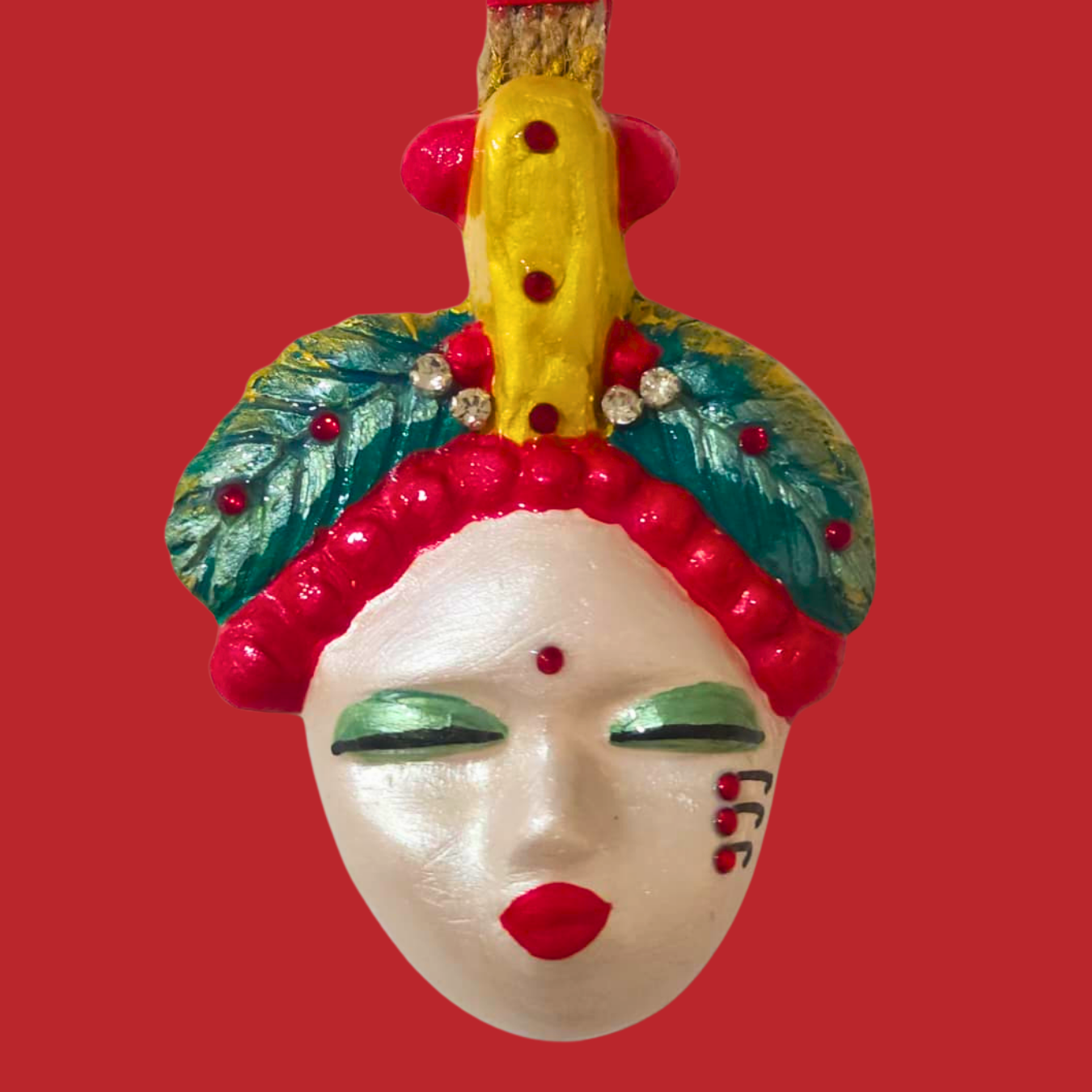 Şans Bebekleri Serisi No.66 - El Yapımı Seramik Maske