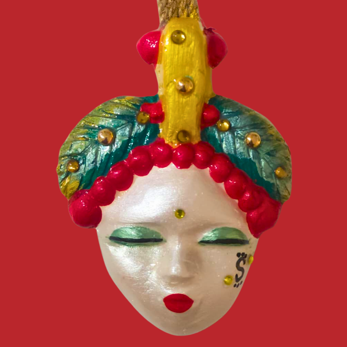 Şans Bebekleri Serisi No.67 - El Yapımı Seramik Maske