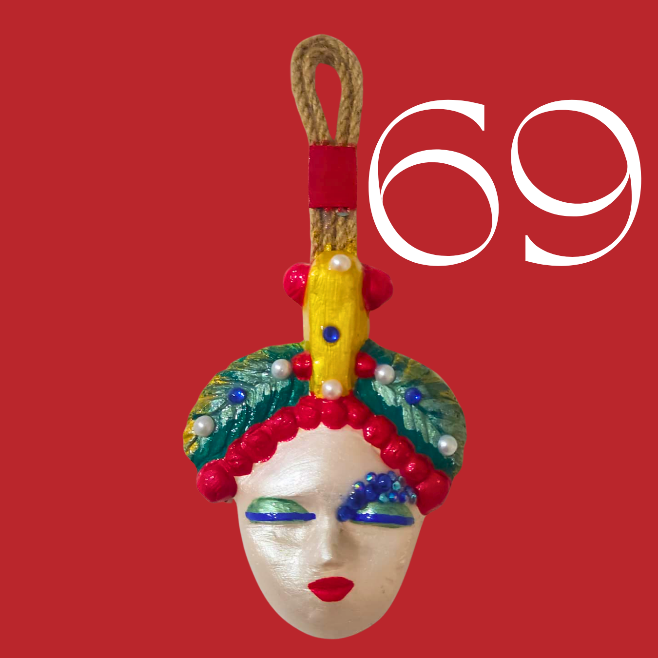 Şans Bebekleri Serisi No.69 - El Yapımı Seramik Maske