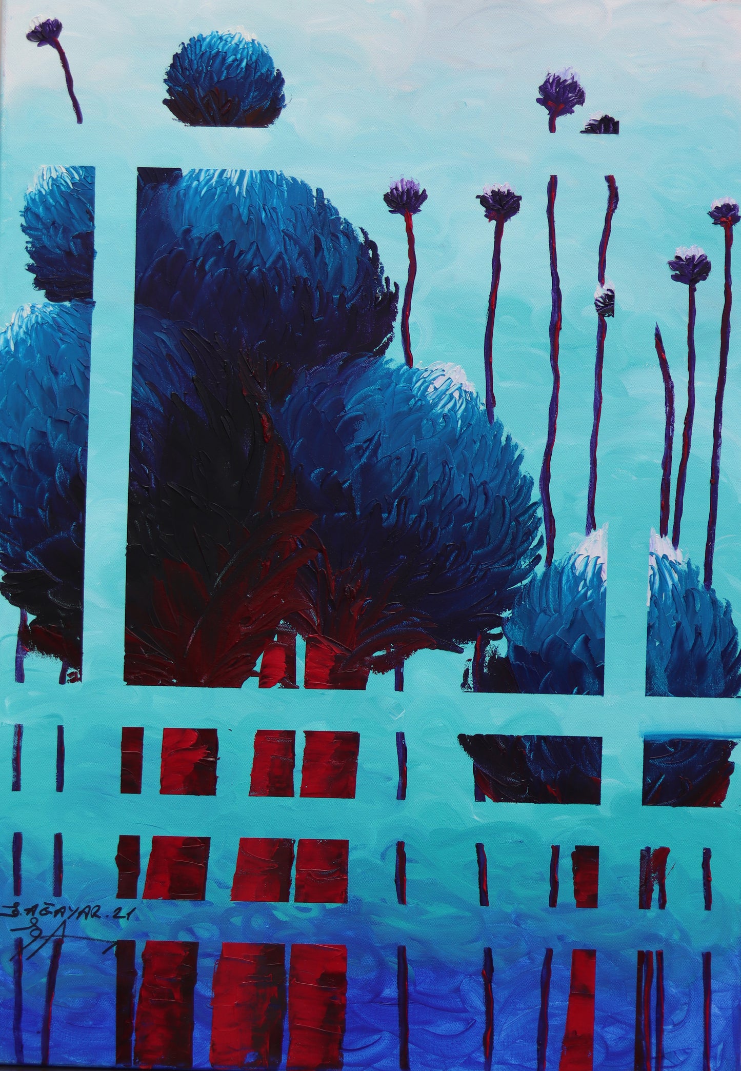 Krizantem Serisi No.09 Yağlı Boya Tablosu(100x70)