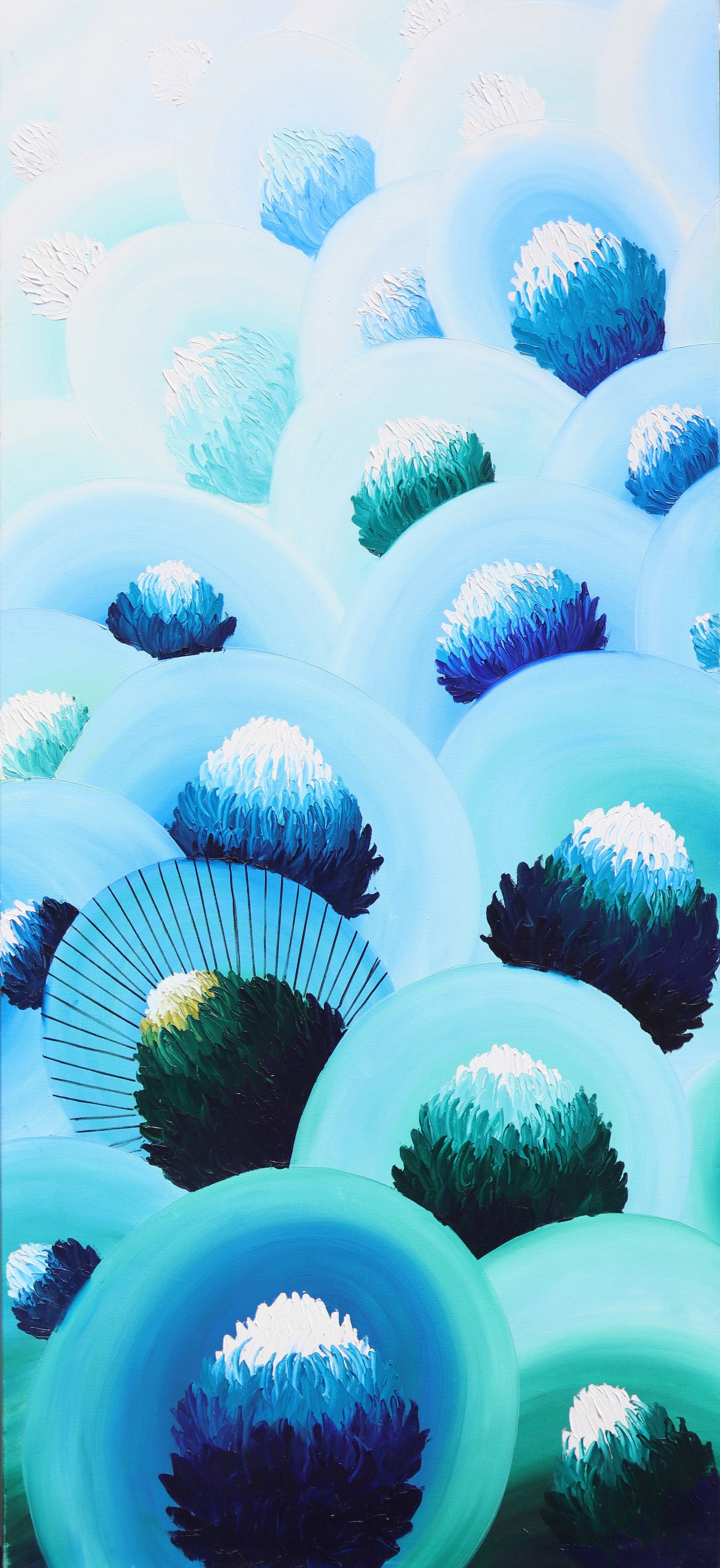 Krizantem Serisi No.10 Yağlı Boya Tablosu(140x70)