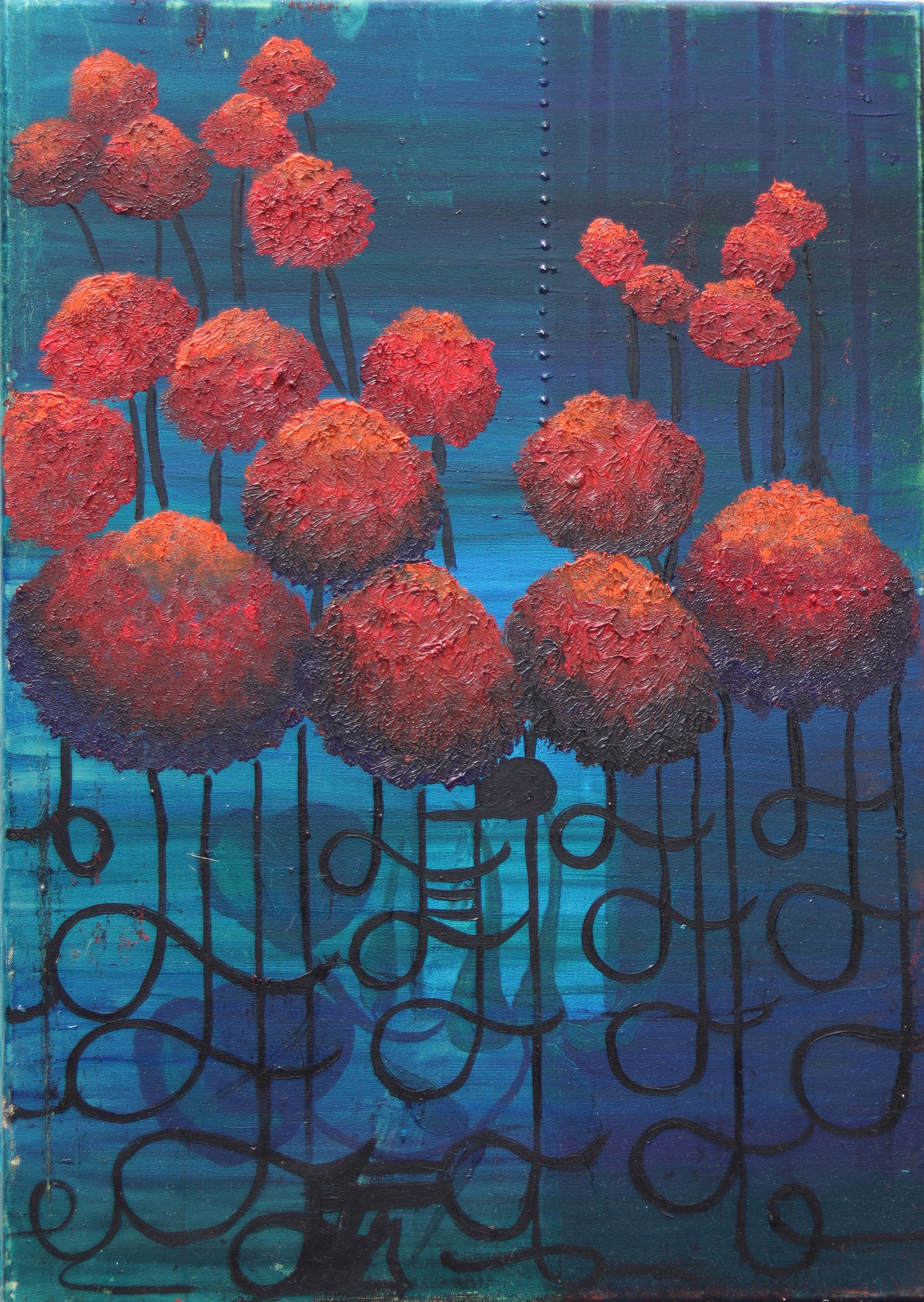 Krizantem Serisi No.17 Yağlı Boya Tablosu(50x30)