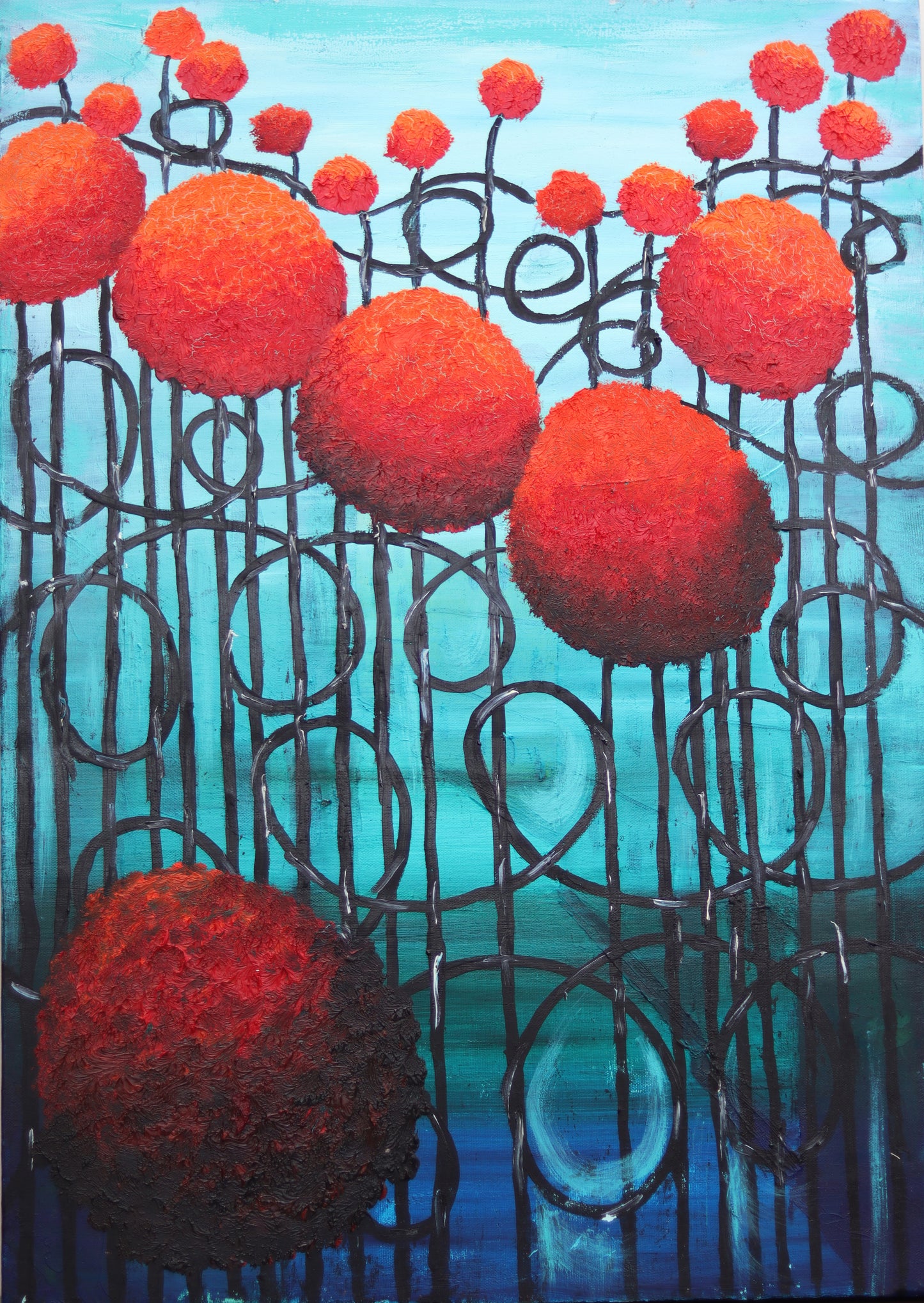 Krizantem Serisi No.19 Yağlı Boya Tablosu(50x30)