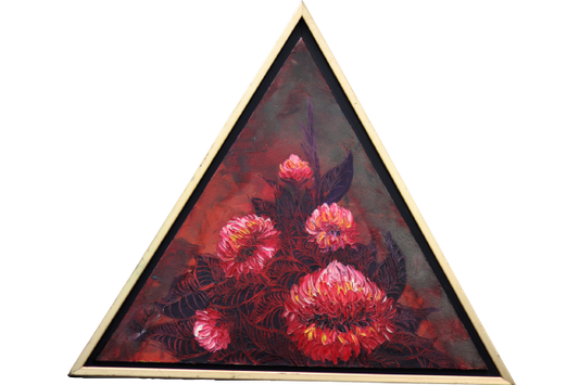 Krizantem Serisi No.21 Yağlı Boya Tablosu(60x60x60)