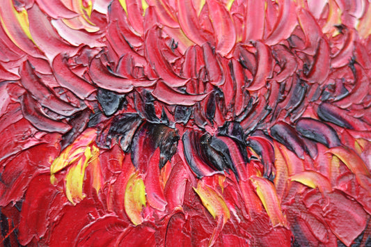 Krizantem Serisi No.21 Yağlı Boya Tablosu(60x60x60)