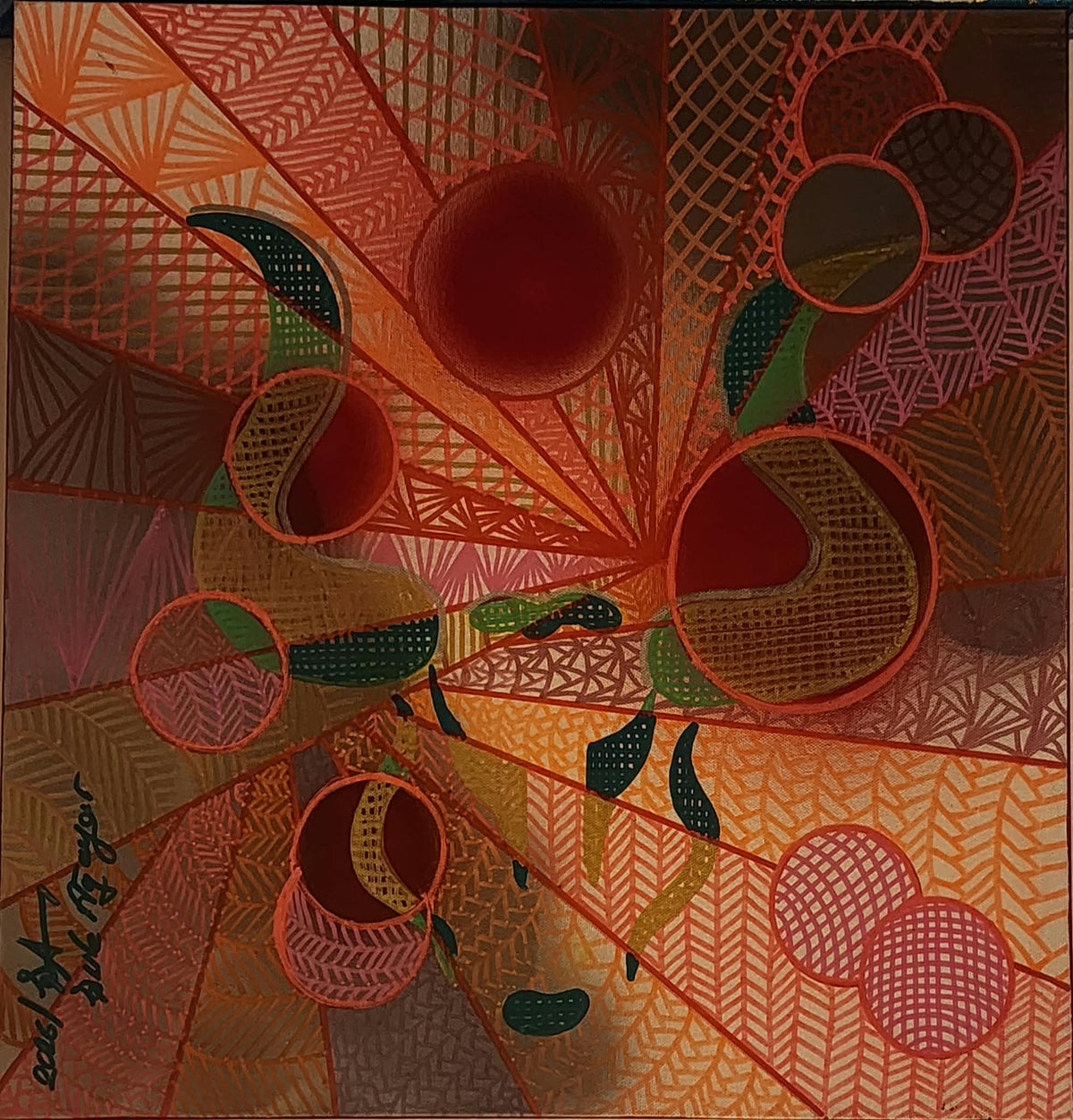 Hipnotik Toprak Serisi No.12 - Akrilik Tablosu(80x80)