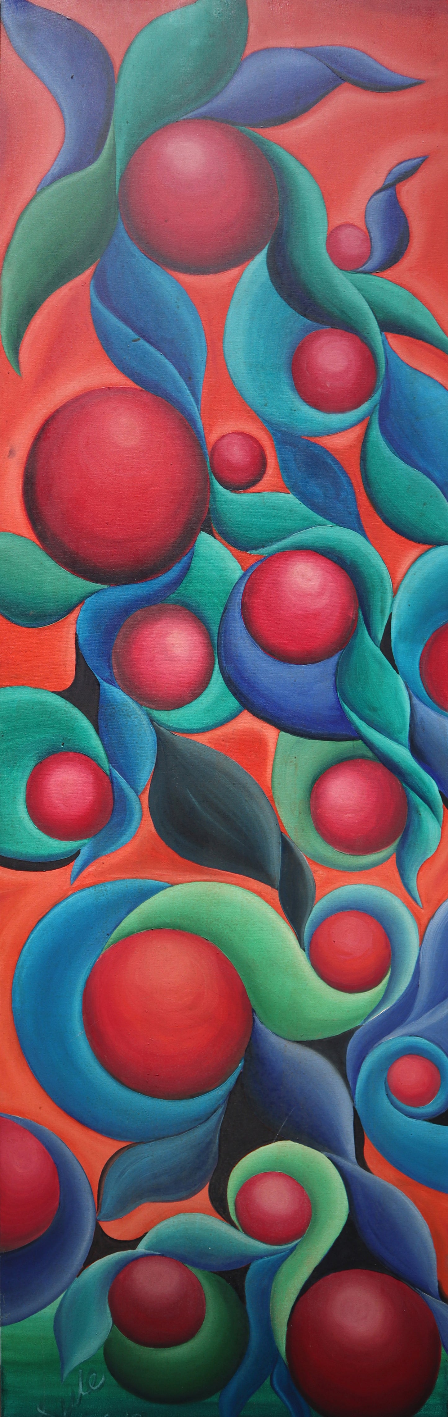 Portakal Ağacı Serisi No.3 Yağlı Boya Tablosu(200x60)