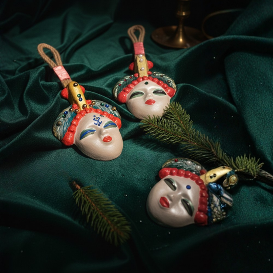 Şans Bebekleri – 3’lü Set | El Yapımı Seramik Maske